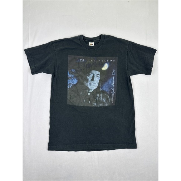 Vtg Willie Nelson 90s Band Large T-Shirt 420 Icon America Concert Single Stitch.